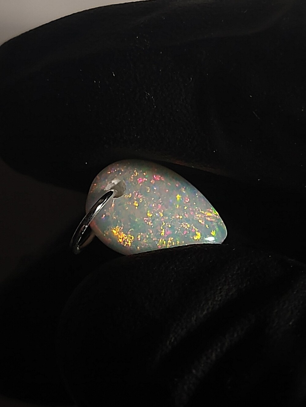 Fiery Red Opal  Cabochon Pendant
